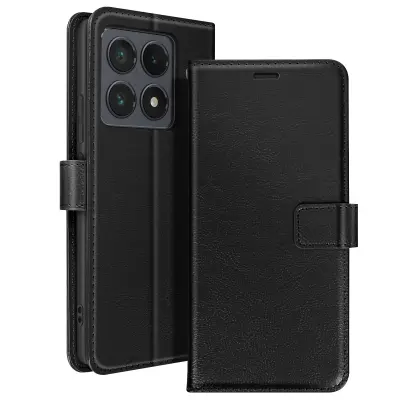 Mayaxess, Ohišje za Xiaomi 14T Pro Denarnica s trakom za roko, Črna