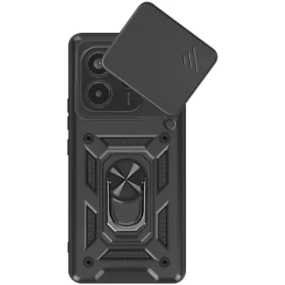 Mayaxess, Ohišje za Redmi Note 14 5G Podporni obroč z zaščito kamere, Črna