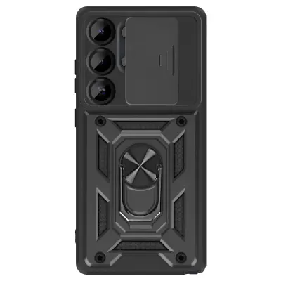 Mayaxess, Ohišje za Galaxy S25 Ultra podporni obroč z zaščito kamere, Črna