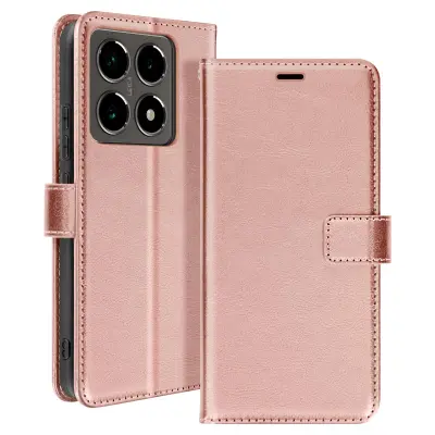 Mayaxess, Ohišje za Xiaomi 14T Pro Wallet with Lanyard, Šampanjec roza