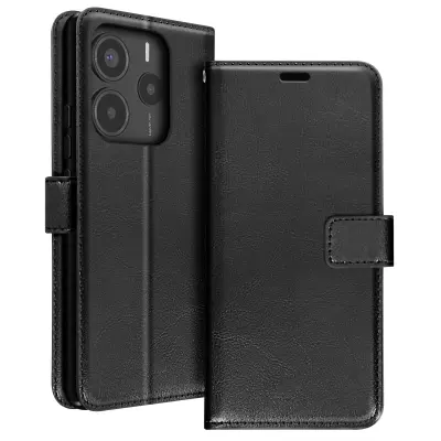 Mayaxess, Ohišje za Xiaomi Redmi Note 14 5G Denarnica s trakom za roko, Črna