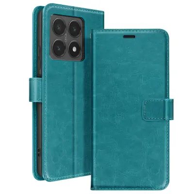 Mayaxess, Ohišje za Xiaomi 14T Denarnica s trakom za roko, Turkizna