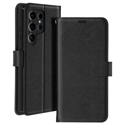 Mayaxess, Ohišje za Samsung Galaxy S25 Ultra Wallet s trakom, Črna