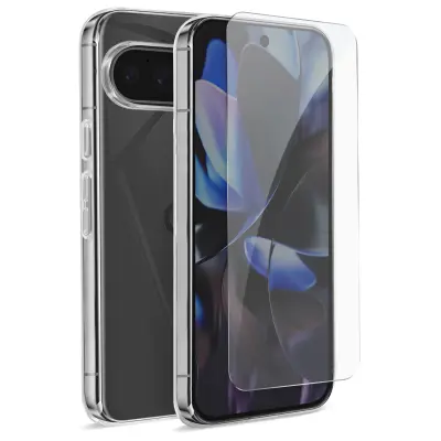 Mayaxess, Zaščitni paket za Google Pixel 9 in 9 Pro Ohišje in kaljeno steklo, Prozorno