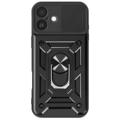Mayaxess, Šokotesno ohišje z magnetnim obročem črno Mayaxess za iPhone 16, Črna