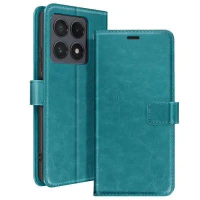 Mayaxess, Ohišje za Xiaomi 14T Pro Denarnica s trakom za roko, Turkizna