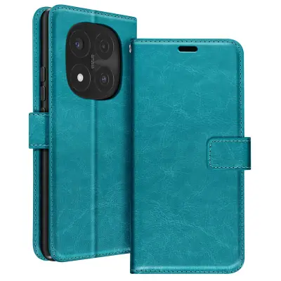 Mayaxess, Ohišje za Redmi Note 14 Pro in 14 Pro Plus Denarnica s trakom za roko, Turkizna