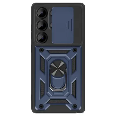 Mayaxess, Ovitek za Galaxy S25 Ultra z drsnim pokrovom za kamero in magnetnim obročem, Modra noč