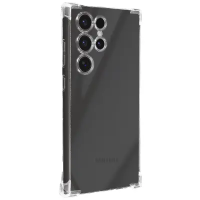 Mayaxess, Ohišje za Samsung Galaxy S24 Ultra Silikonski odbijač z ojačenimi vogali, Prozorno