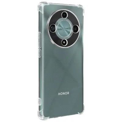Mayaxess, Ohišje za Honor Magic 6 Lite Silikonski odbijač z ojačenimi vogali, Prozorno
