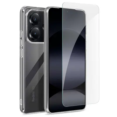 Mayaxess, Zaščitni paket za Redmi Note 14 5G Mehka lupina in kaljeno steklo, Prozorno