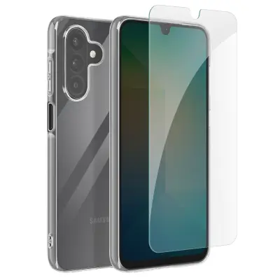 Mayaxess, Zaščitni paket za Samsung Galaxy A26 Mehka lupina in kaljeno steklo, Prozorno
