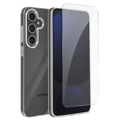 Mayaxess, Zaščitni paket za Galaxy S24 FE Soft Shell in kaljeno steklo, Prozorno
