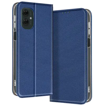 Ohišje za Motorola Moto G55 Clamshell Card Holder and Video Holder, Modra noč