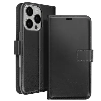 Mayaxess, Ohišje za iPhone 16 Pro Denarnica s trakom za roko, Črna