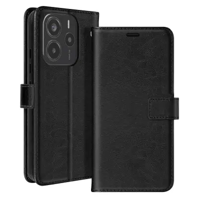 Mayaxess, Ohišje za Xiaomi Redmi Note 14 4G Denarnica s trakom, Črna