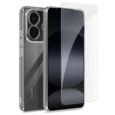 Mayaxess, Zaščitni paket za Redmi Note 14 4G Soft Shell in kaljeno steklo, Prozorno