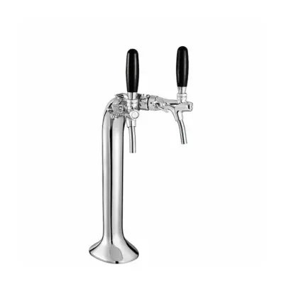 Schanksäule Bierzapfsäule Chrom 2-leitig z Begleitkühlung 8 mm