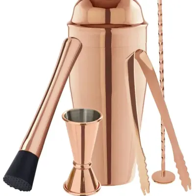 8-delni set za koktejle v darilni škatli z bakreno optiko za barmana