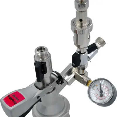 Polnilna glava za pivski sod iz nerjavečega jekla  Varno in enostavno polnjenje