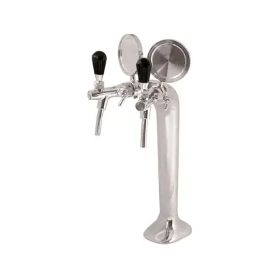 Kromiran 2-vojni šank stolpec za pivo z begujočo hlajenjem