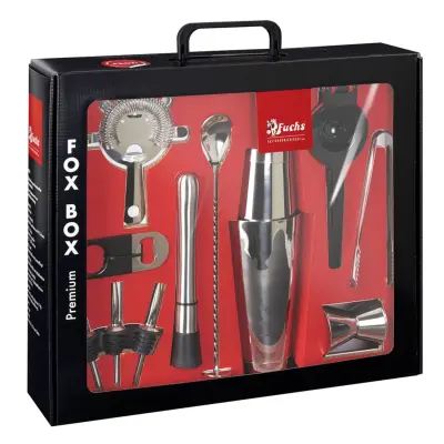 Komplet za koktejle Fox Box 12 delov s Shakerjem in Cedilom