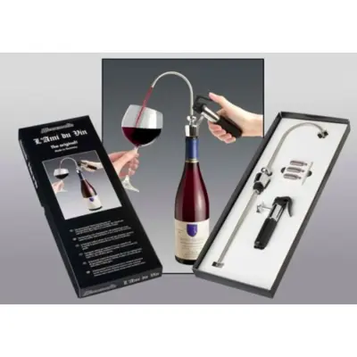 L Ami du Vin Weinausschank darilni set za vino z zaščitnim plinom in nastavljivim izlivnikom