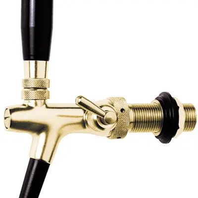 Zlati pipo za pivo 10 mm, 55 mm navoj, samozapiralni kompenzacijski pipo