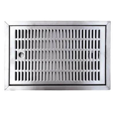 Kapni pladenj CNS za vgradnjo 440x240 mm z odtočnim nastavkom