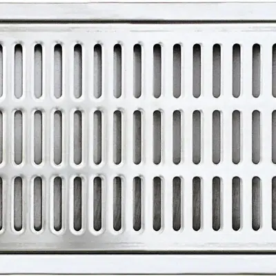 Tropna pločevina 250x160x20 mm kromnikelj mat, 2-delna