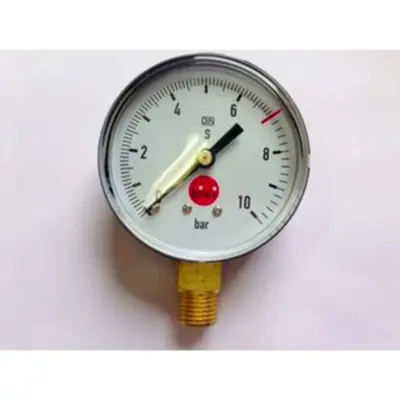 Delovni manometer 0-10/7 bar, 1/4 AG navoj, natančne meritve tlaka