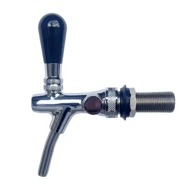 Samozapiralni kromirani Bierzapfhahn 7 mm, navoj 55 mm, z rozeto