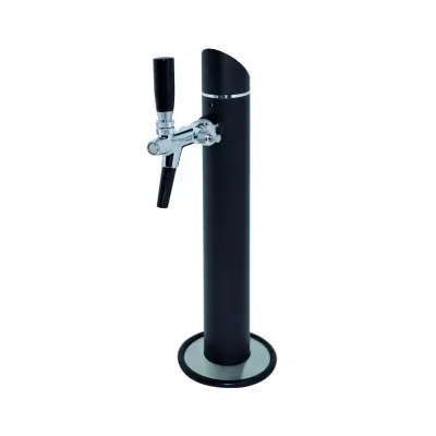 Šank stolp Black Tower enokanalni z okrasnim flanšem, mat črn aluminij