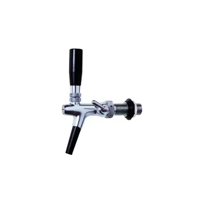 Kromiran zapfhahn 10 mm, dolžina navoja 55 mm, samozapiralen kompenzator za pivo