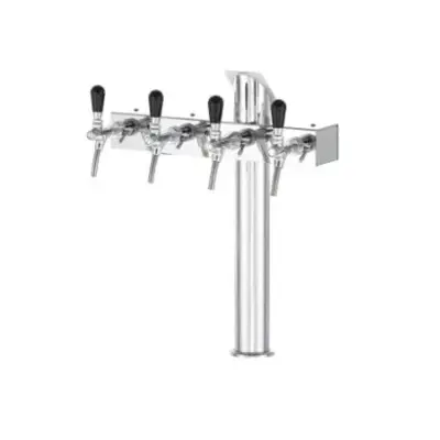 Šank stolp Tower T4 4-žilni - nerjavno jeklo, 4 pipe, kompaktne mere 534x360 mm