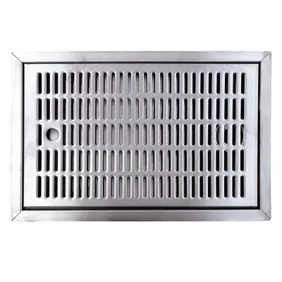 Lovilna posoda CNS vgradna 440x240 mm z odtokom