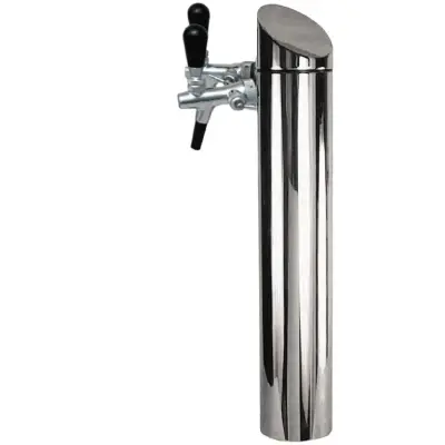 Šank stolp Tower mat brušen 2-cevni 114 mm premer 51 cm višina