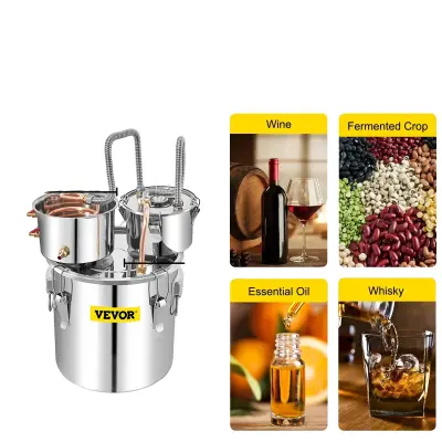 VEVOR Moonshine Still, 12L/20L/30L Kapaciteta fermentacije, trajna konstrukcija iz nerjavečega jekla, 30L