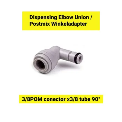 Kotni adapter 3/8 POM x 3/8 cevi 90 za pivo cevi Postmix