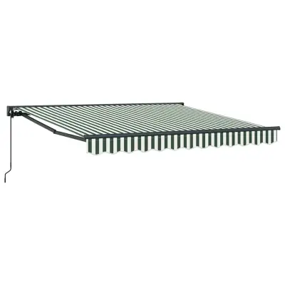 vidaXL Okvir tende Zelena in Bela 350 x 250 cm Poliester s PU premazom