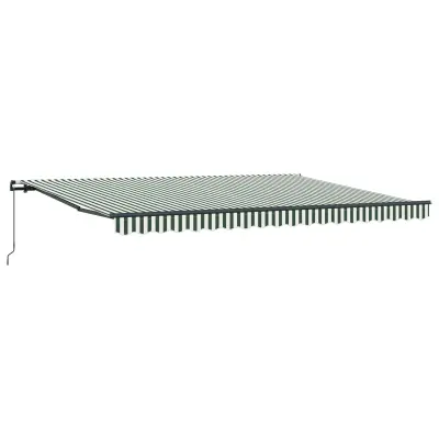 vidaXL Retraktilna tenda Zelena in Bela 450 × 300 cm