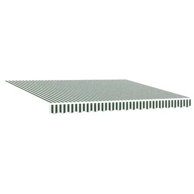 vidaXL Nadomestno platno za tendo Zelena in Bela 380 x 295 cm