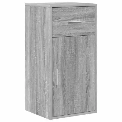 vidaXL Strani šal s predalom Siva Sonoma 38 x 34 x 75 cm