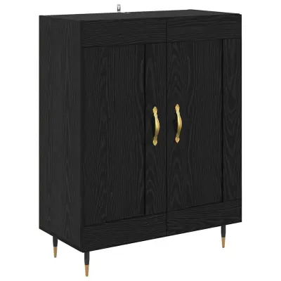 vidaXL Strani šal Črna Orehovina 69,5 x 34 x 90 cm Konstruiran les