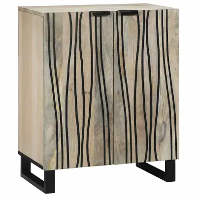 vidaXL Strani šal Bela 60 x 33,5 x 75 cm Masiven les manga