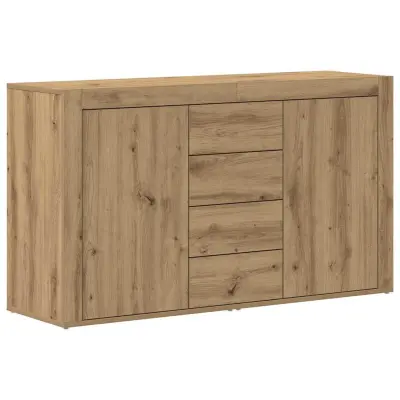 vidaXL Strani šal Umetni hrast 120 x 36 x 69 cm Konstruiran les
