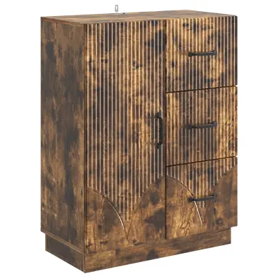 vidaXL Strani šal Dimljen hrast 66 x 34,5 x 87 cm Inženirski les