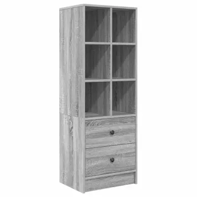 vidaXL Visok predalnik s predalom Siva Sonoma 45,5 x 34 x 127 cm