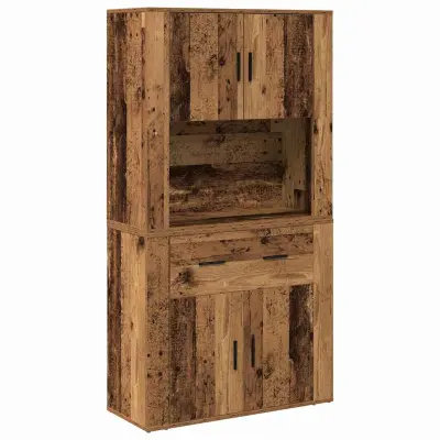 vidaXL Visok bife s predalom Star les 80 x 33 x 150 cm Konstruiran les