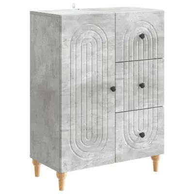 vidaXL Strani šal Betonsko siva 66 x 34,5 x 90 cm Inženirski les